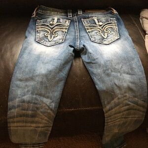 Men's Blue Jeans with Embroidered Pockets